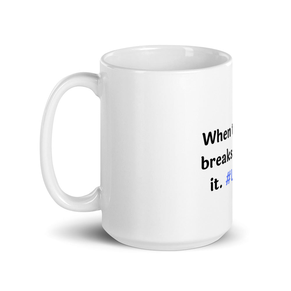 White glossy mug